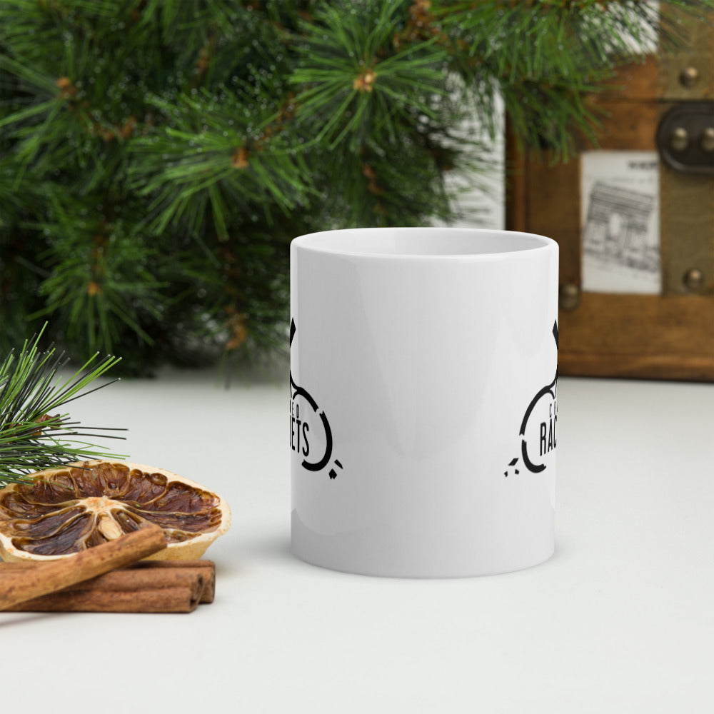 Cracked Racquets White glossy Mug