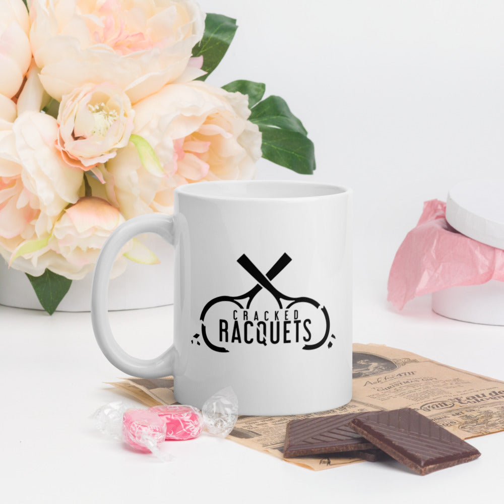 Cracked Racquets White glossy Mug