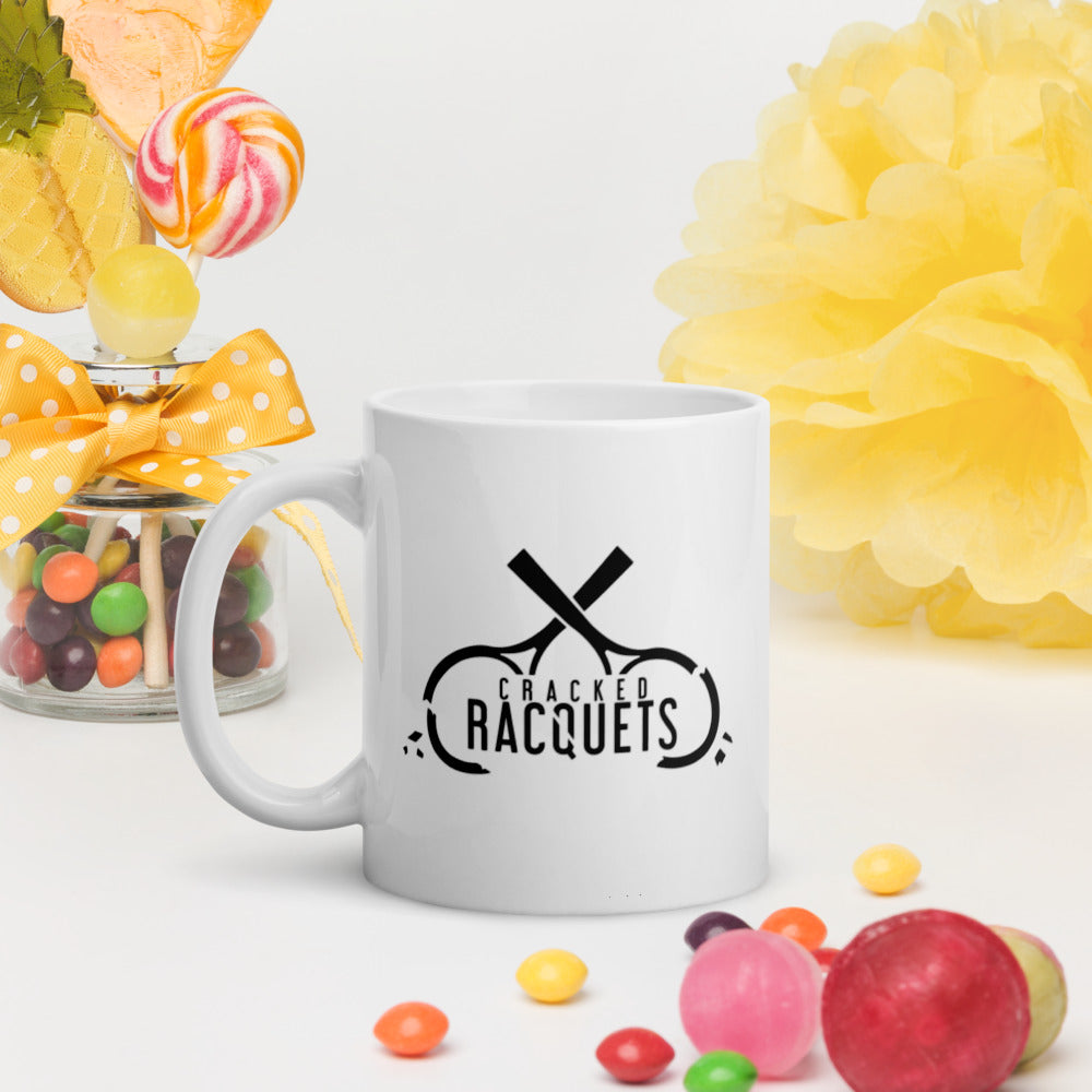 Cracked Racquets White glossy Mug