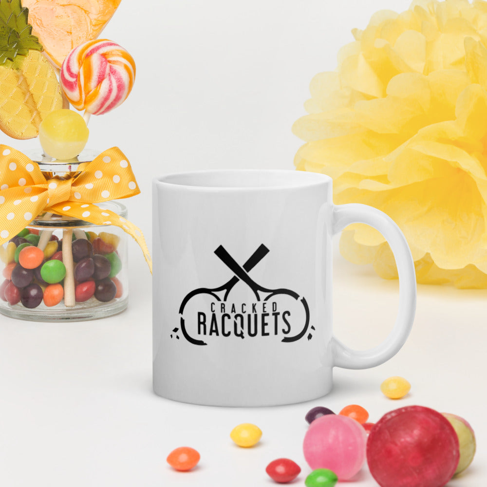 Cracked Racquets White glossy Mug