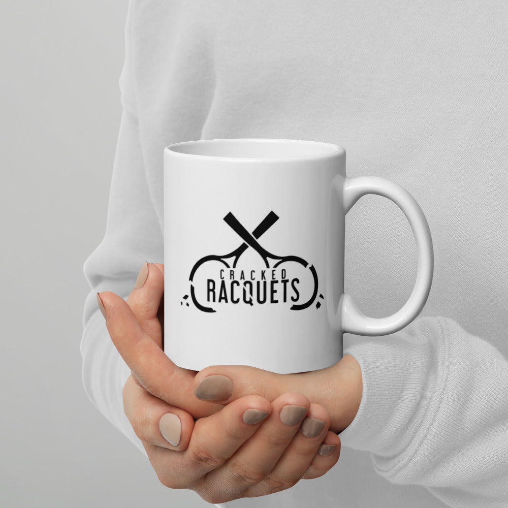 Cracked Racquets White glossy Mug
