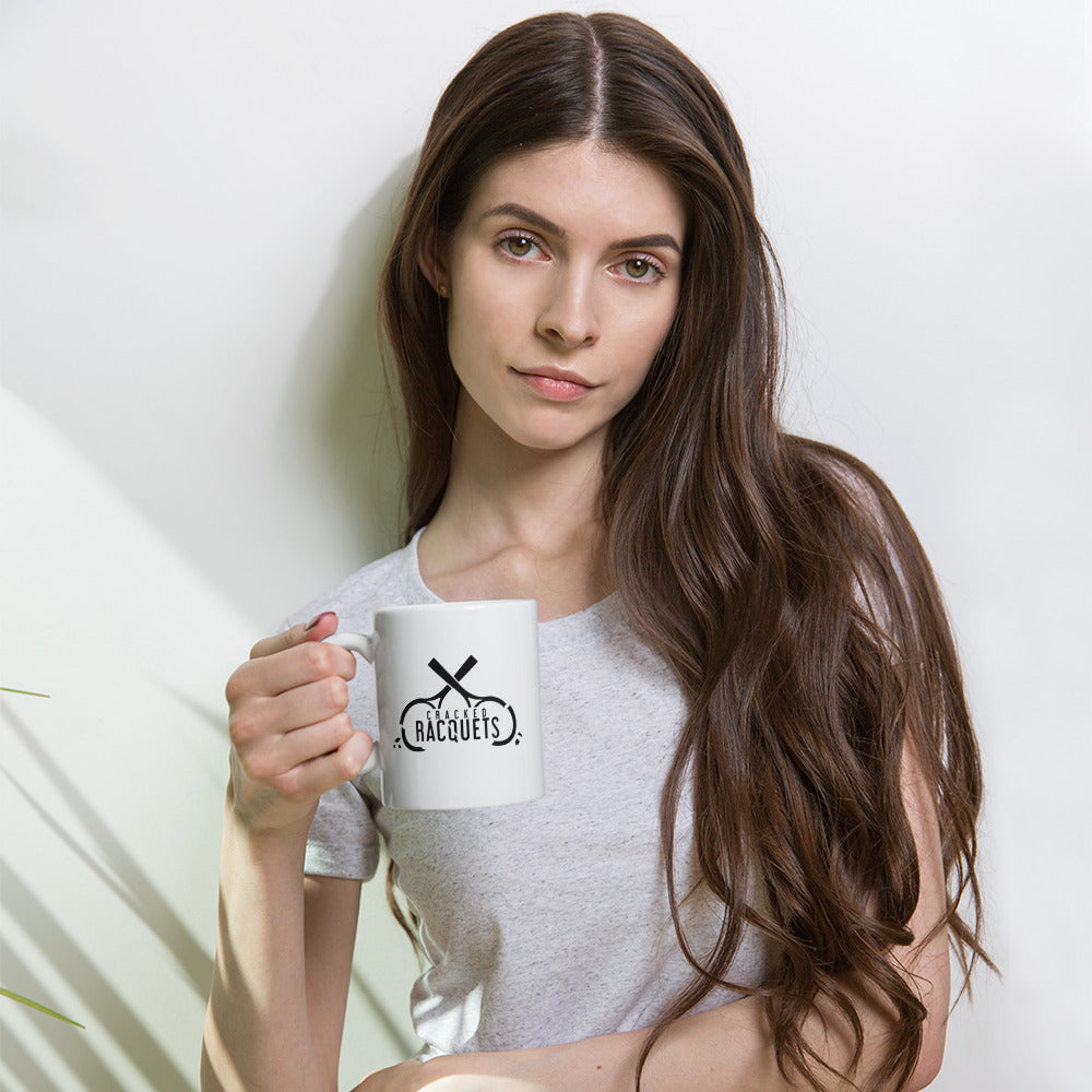 Cracked Racquets White glossy Mug