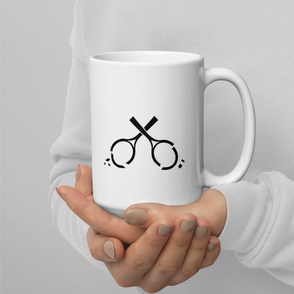 Cracked Racquets White glossy Mug