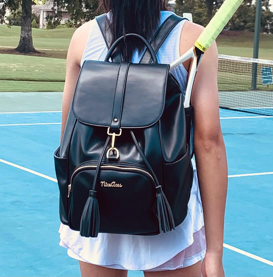 NiceAces High Quality Designer Tennis and Pickleball backpack – BLACK