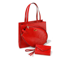 Load image into Gallery viewer, Maya Tennis Tote by NiceAces/ Red/ High Quality Vegan Leather
