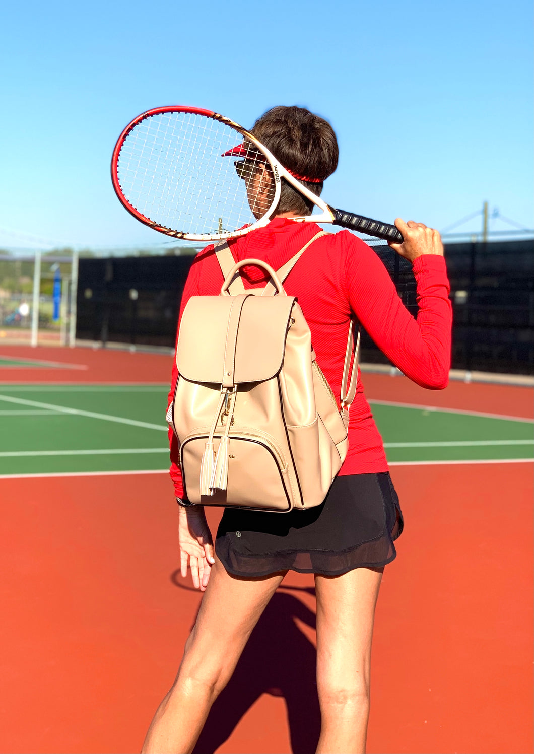 Sara Tennis and Pickleball Backpack - Beige